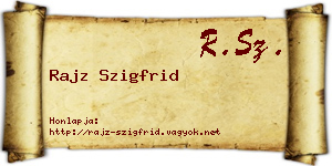 Rajz Szigfrid névjegykártya